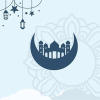 islámico creciente para Ramadán kareem eid Mubarak vector