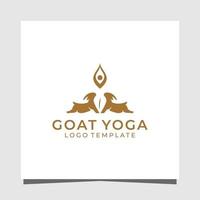 Yoga goat minimalist premium logo design template vector