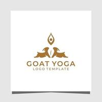 Yoga goat minimalist premium logo design template vector