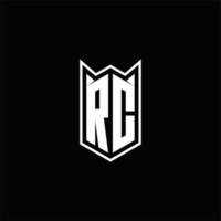 rc logo monograma con proteger forma diseños modelo vector