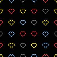 Seamless Pixel Heart Pattern Swatch vector