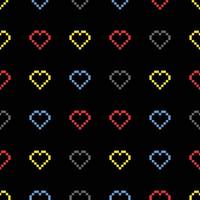 Seamless Pixel Heart Pattern Swatch vector