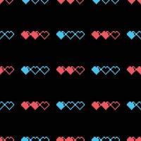 Seamless Pixel Heart Pattern Swatch vector