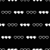 Seamless Pixel Heart Pattern Swatch vector