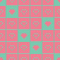 Seamless Pixel Heart Pattern Swatch vector