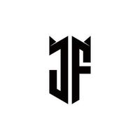 JF Logo monogram with shield shape designs template vector