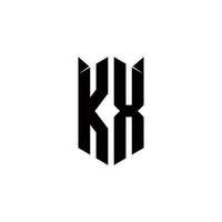 kx logo monograma con proteger forma diseños modelo vector