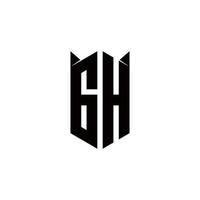 GH Logo monogram with shield shape designs template vector