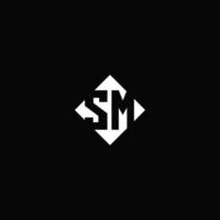 Monogram logo design with diamond square shape vector