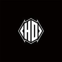 HD Logo monogram with shield shape designs template vector