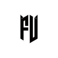 fu logo monograma con proteger forma diseños modelo vector