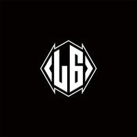 lg logo monograma con proteger forma diseños modelo vector