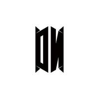 DN Logo monogram with shield shape designs template vector