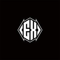 EX Logo monogram with shield shape designs template vector