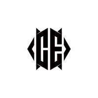 CE Logo monogram with shield shape designs template vector