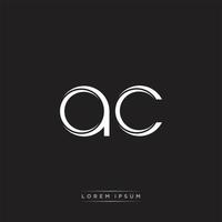 AC Initial Letter Split Lowercase Logo Modern Monogram Template Isolated on Black White vector