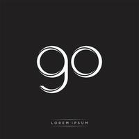 GO Initial Letter Split Lowercase Logo Modern Monogram Template Isolated on Black White vector