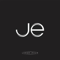 JE Initial Letter Split Lowercase Logo Modern Monogram Template Isolated on Black White vector