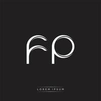 FP Initial Letter Split Lowercase Logo Modern Monogram Template Isolated on Black White vector