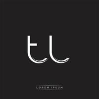 TL Initial Letter Split Lowercase Logo Modern Monogram Template Isolated on Black White vector