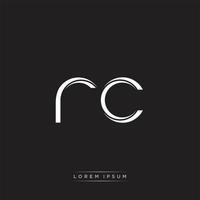 RC Initial Letter Split Lowercase Logo Modern Monogram Template Isolated on Black White vector