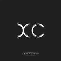 XC Initial Letter Split Lowercase Logo Modern Monogram Template Isolated on Black White vector