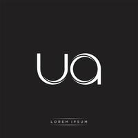 UA Initial Letter Split Lowercase Logo Modern Monogram Template Isolated on Black White vector