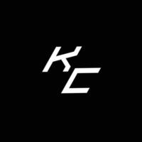 kc logo monograma con arriba a abajo estilo moderno diseño modelo vector