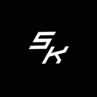 sk logo monograma con arriba a abajo estilo moderno diseño modelo vector