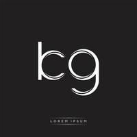 KG Initial Letter Split Lowercase Logo Modern Monogram Template Isolated on Black White vector