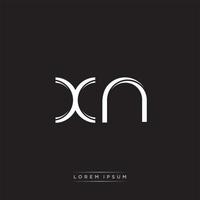 XN Initial Letter Split Lowercase Logo Modern Monogram Template Isolated on Black White vector