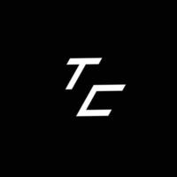 tc logo monograma con arriba a abajo estilo moderno diseño modelo vector