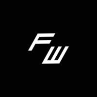 fw logo monograma con arriba a abajo estilo moderno diseño modelo vector