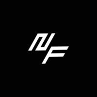 nf logo monograma con arriba a abajo estilo moderno diseño modelo vector