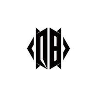QB Logo monogram with shield shape designs template vector