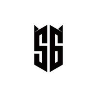 SG Logo monogram with shield shape designs template vector