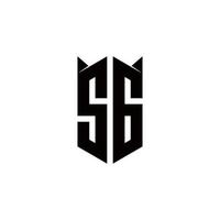 sg logo monograma con proteger forma diseños modelo vector