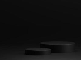 3d render luxury minimal product display podium on black background photo