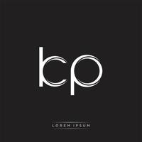 KP Initial Letter Split Lowercase Logo Modern Monogram Template Isolated on Black White vector