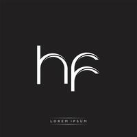 HF Initial Letter Split Lowercase Logo Modern Monogram Template Isolated on Black White vector