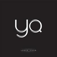 YQ Initial Letter Split Lowercase Logo Modern Monogram Template Isolated on Black White vector