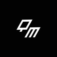 QM logo monogram with up to down style modern design template vector