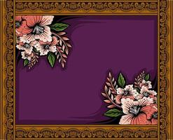 classic style frame vector design with fancy carved ornament