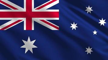 Australia ondulación bandera en el viento, 3d australiano bandera, australiano bandera ondulación animación, Australia bandera 4k imágenes foto