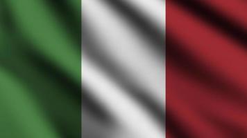 Italy flag waving in the wind with 3d style background photo