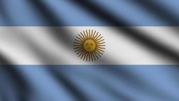 Argentina flag waving in the wind with 3d style background photo
