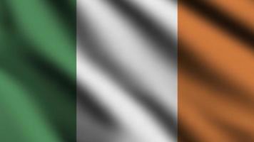 Ireland flag waving in the wind with 3d style background photo