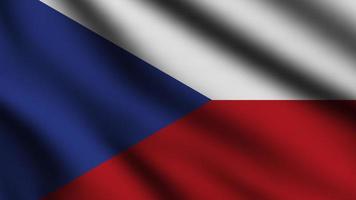 Czech Republic flag waving in the wind with 3d style background photo