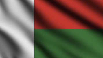 Madagascar flag waving in the wind with 3d style background photo