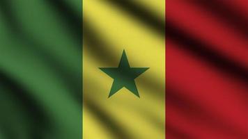 Senegal flag waving in the wind with 3d style background photo